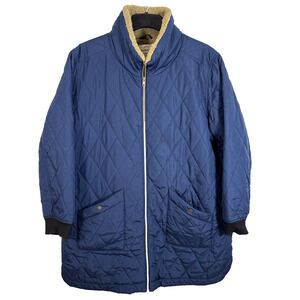 WEATHERPROOF VINTAGE QUILTED Fleece LINED FULL ZIP JACKET COAT Women XXL Navy